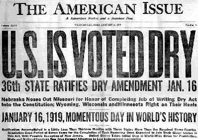 18th Amendment - Prohibition - Speakeas